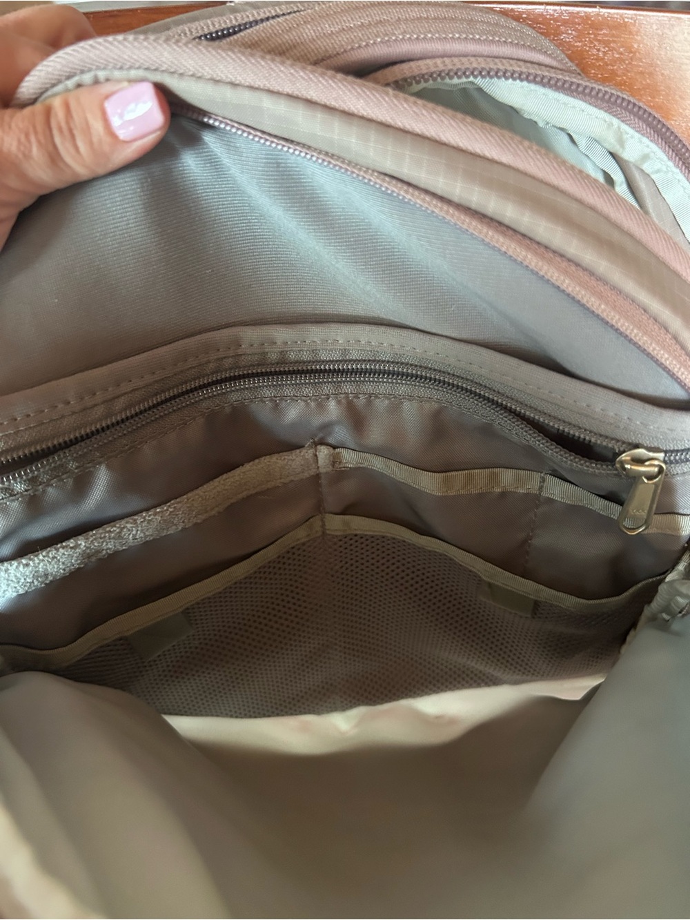 The North Face Pink and Cream Patterned Backpack - Picture 5 of 8